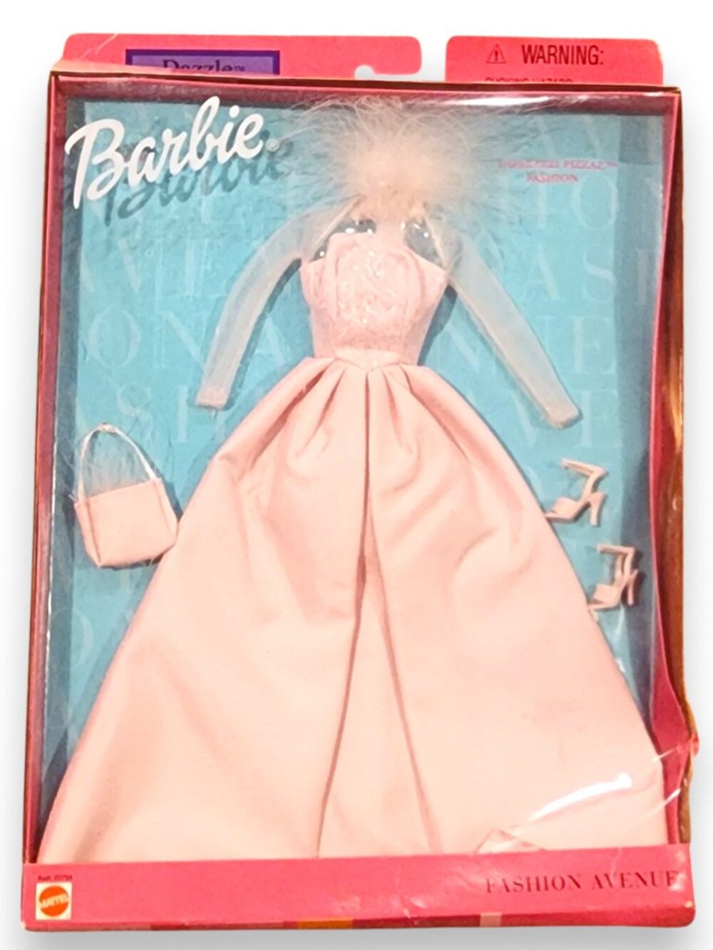 2001 Vintage Barbie Paparazzi Pizzaz Fashion Avenue Pink Dress #25755